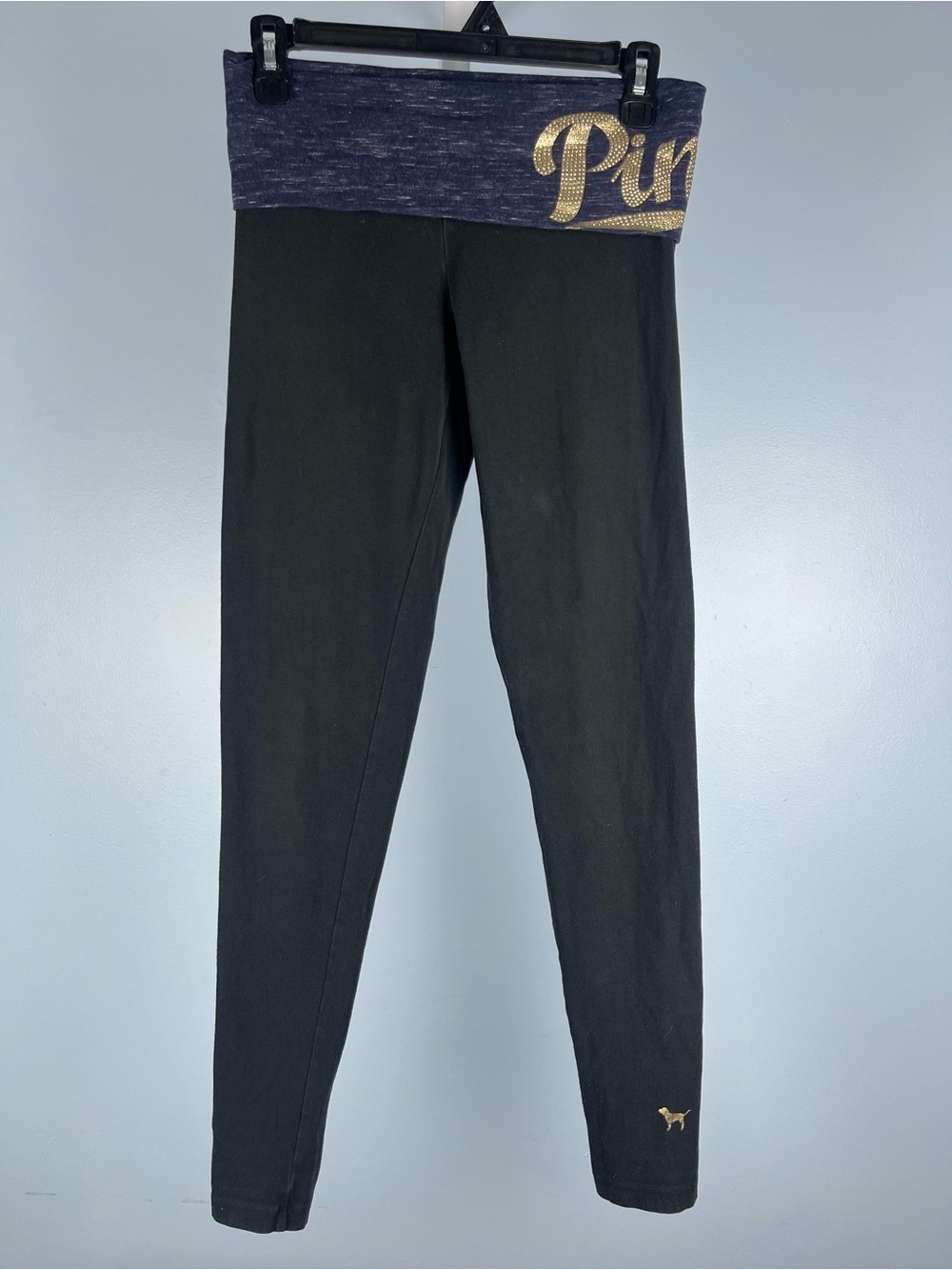Pink Victoria’s Secret bling foldover yoga legging